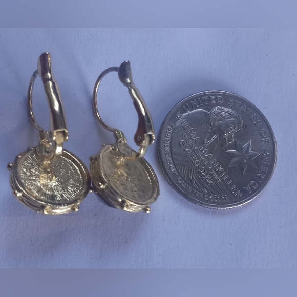 Root Beer Confetti Lucite Vintage Rare Pendant Earrings Set - Picture 2 of 7